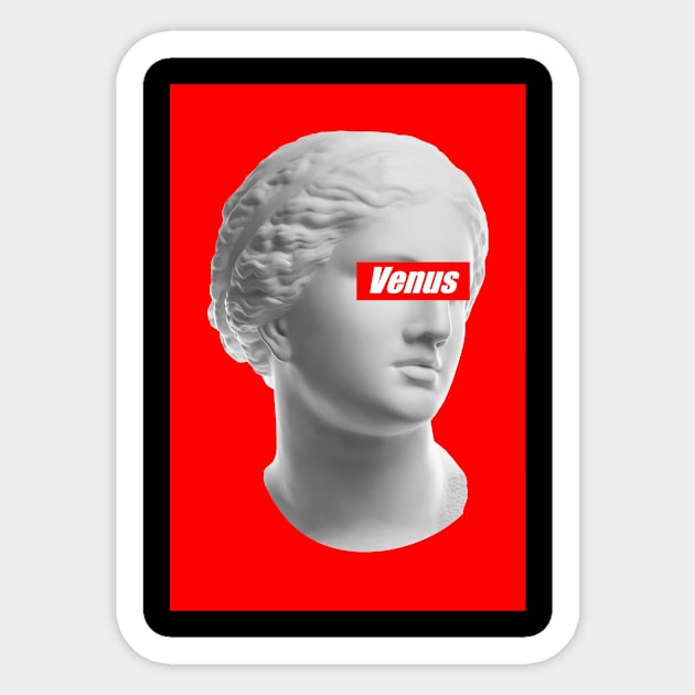 Venus Vaporwave GRLPWR Fem Party Techno Protest Sticker by Maggini Art